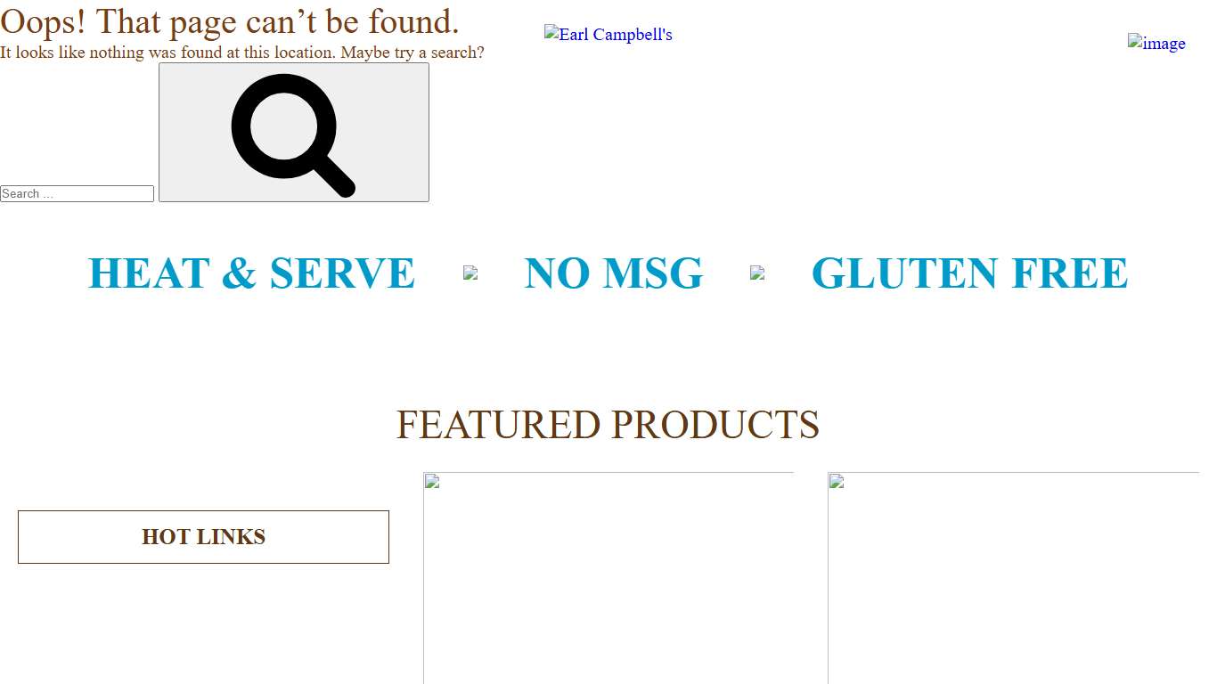 Page not found – Earl Campbell's